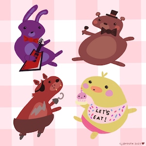 Cute Five Nights At Freddy’s 2.5” Vinyl Stickers