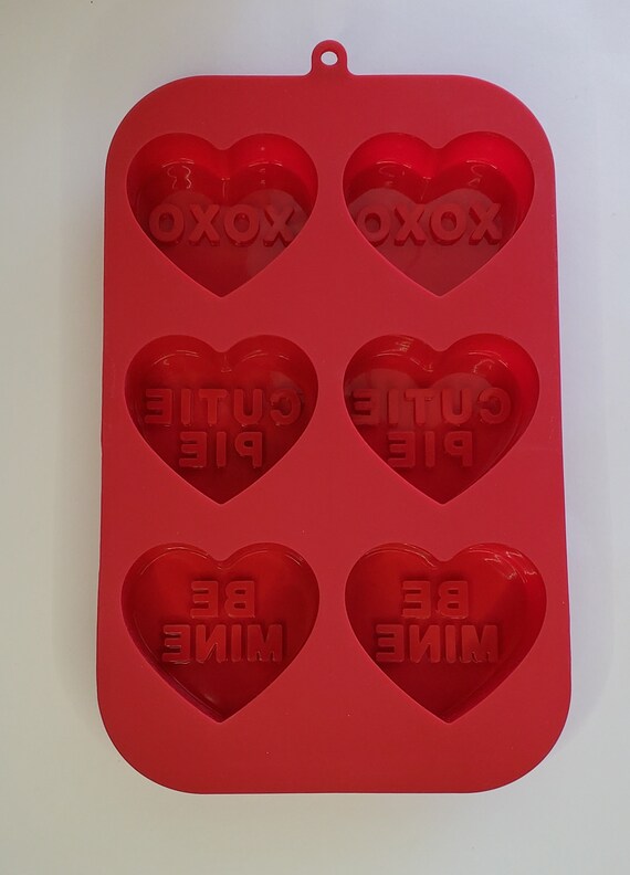 2 Pack Silicone Mini Heart Molds with 2 Droppers Ice Cube Heart
