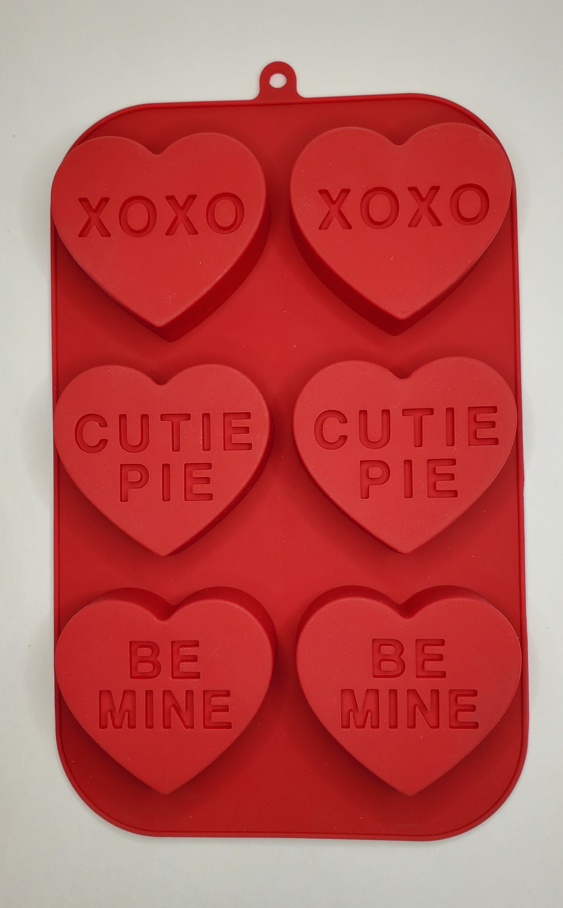 Conversation Hearts Thin Wafer Embeds 8 Cavity Silicone Mold 5400