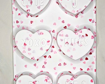 Heart Candy Studs Silicone Mold Palette 8 Pairs Valentine (D4)