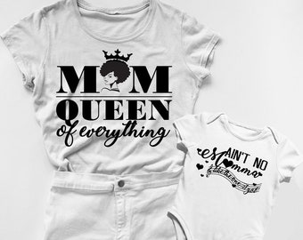 Koningin van alles - is geen Momma niet zoals mijn - mama & Me - Matching - Tshirt - Tee - Onesie - kleding - kleding - moeder - dochter instellen
