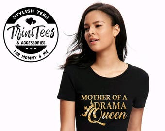 Drama koningin-moeder van een drama koningin-drama set-mama & me-tshirt-Tee-Onesie-matching sets-kleding-moeder-dochter