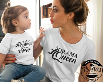Ik krijg mijn Drama van mijn Mama - Drama Set - Mama & Me - Tshirt - Tee - Onesie - overeenkomende Sets - kleding - moeder - dochter