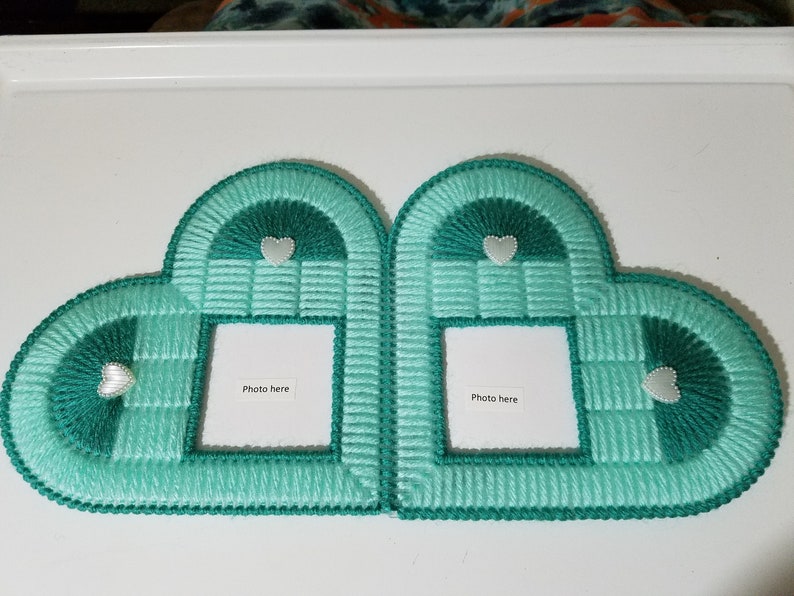 plastic canvas free standing photo frames
