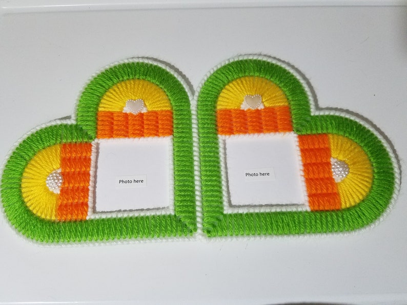plastic canvas free standing photo frames
