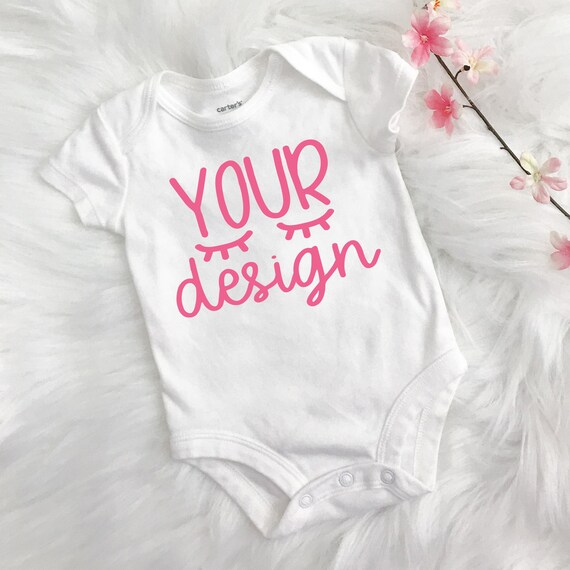 Download Free Baby Short Sleeve White Snap T-Shirt Your Design Here ...
