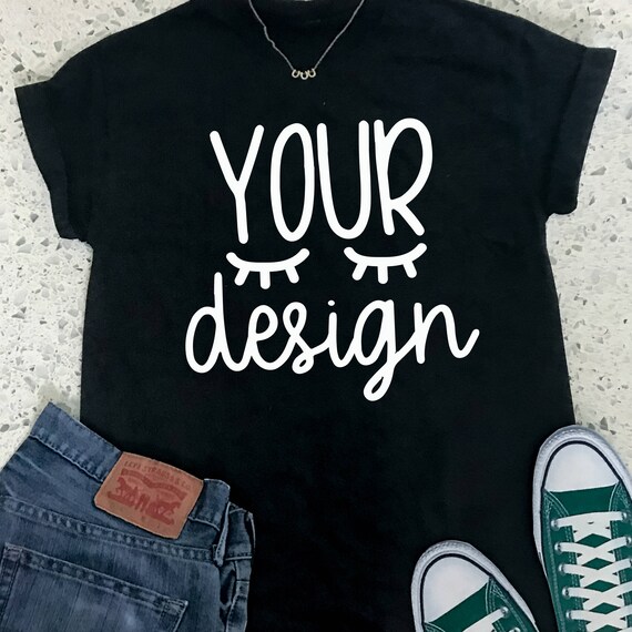 Download Free Mock Up Black T-Shirt Black T-Shirt Your Design Here ...