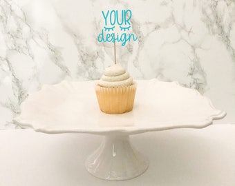 Download cupcake topper mock up blank cake, your design here, mock-up, styled photo, mockup, cupcake ...
