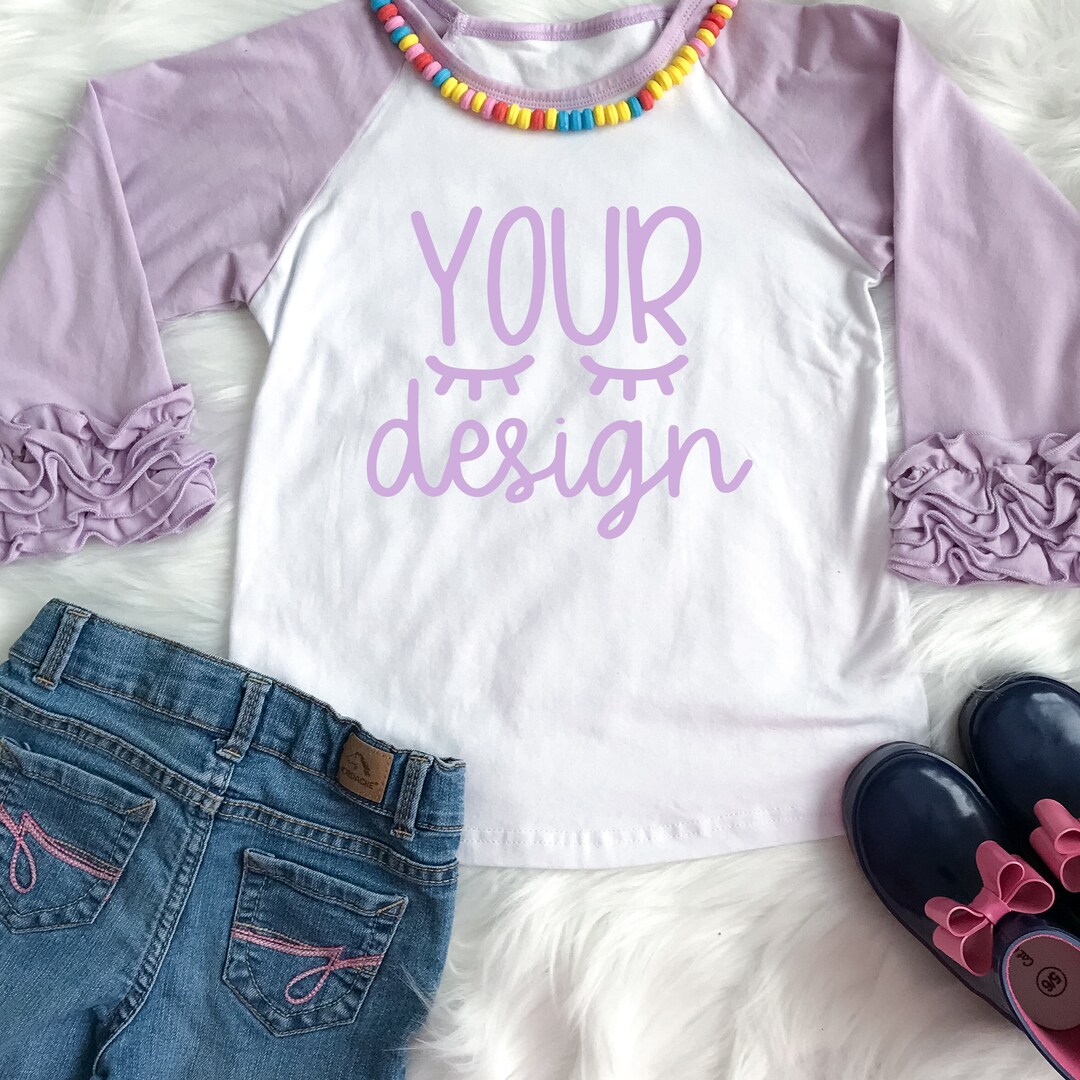 Mock up Ruffled Raglan, Purple Raglan, Recommended by Shorts and Lemons ...