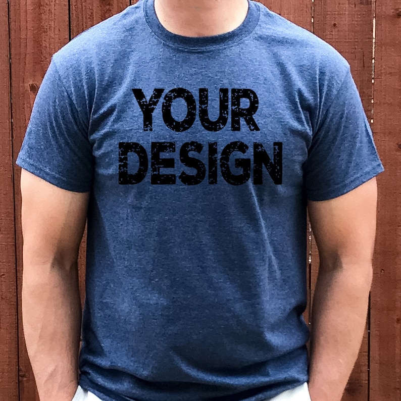 Download Mock up blue tshirt blue T-shirt your design here mock-up | Etsy