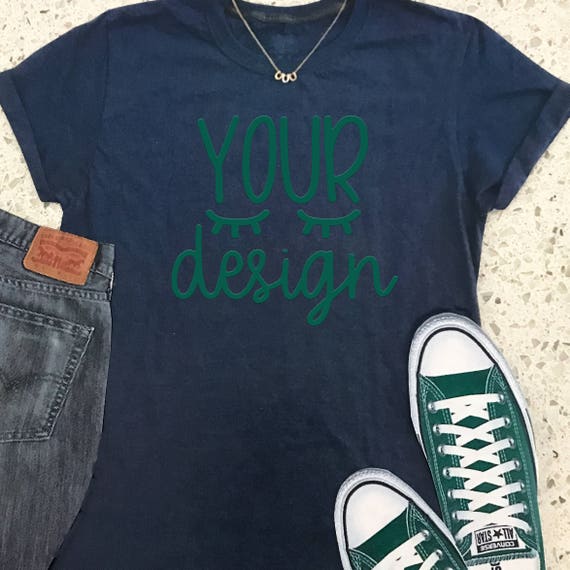 Download Blue Cuffed Mock Up T Shirt Recommended By Shorts And Lemons Etsy