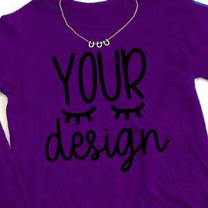 long sleeve purple T-shirt, your design here, mock-up, mockup, styled photo girl, jpeg instant download, svg display, product display