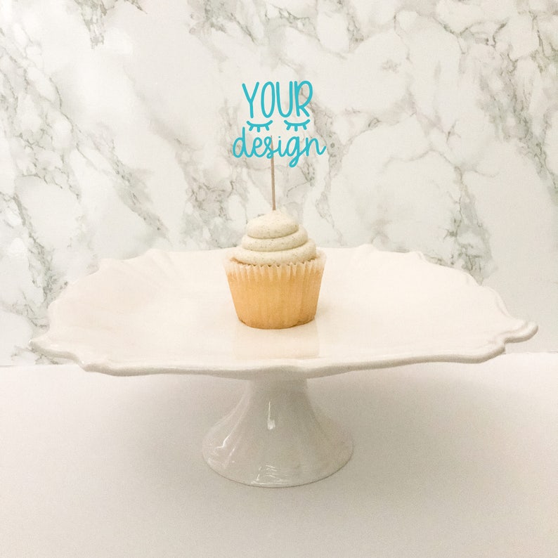Download Cupcake topper mock up blank cake your design here mock-up | Etsy