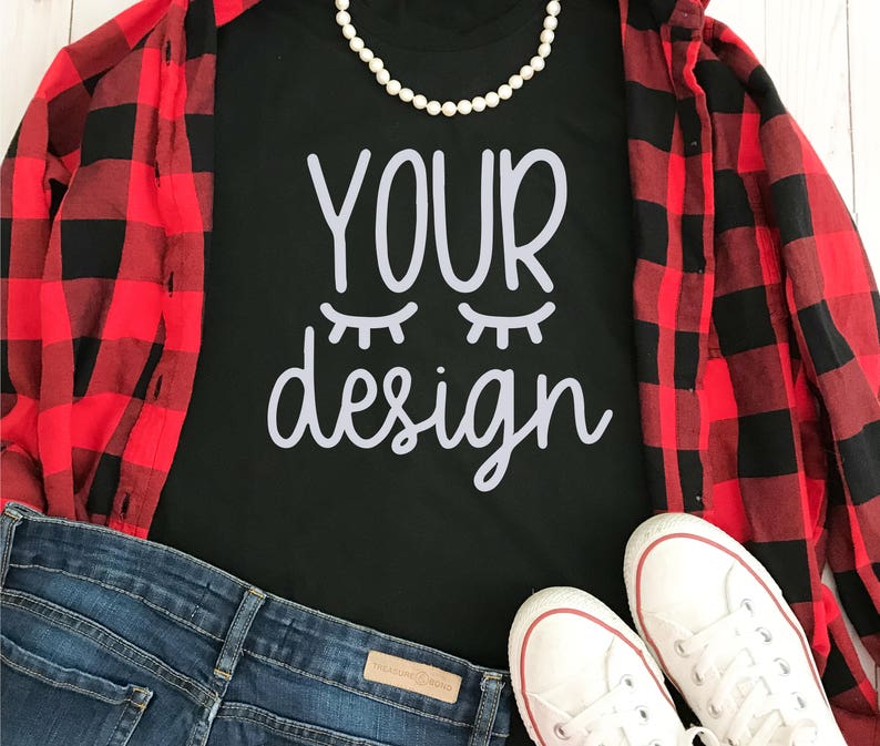 Download Black blank T-shirt your design here mock up mockup | Etsy