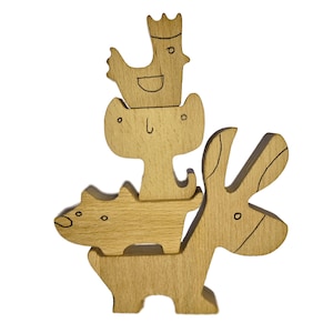 Handmade Wooden Bremen Town Musicians, Waldorf Animal Toys