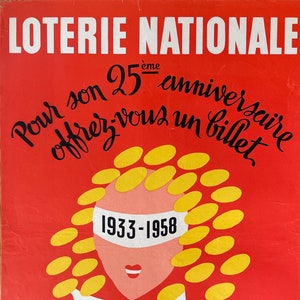 Poster Pubblicitario Antico Originale - Lotteria Nazionale - Poster Vintage 1958 - Poster da Collezione - Artist Grove