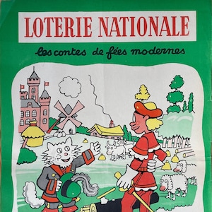 Poster pubblicitario originale - Lotteria Nazionale - Poster francese vintage 1957 - Poster da collezione - Artista J.Pruvost