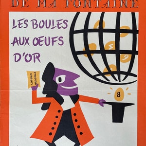 Cartel publicitario antiguo original - Lotería Nacional - Cartel vintage 1959 - Cartel de coleccionista - Grove Artist