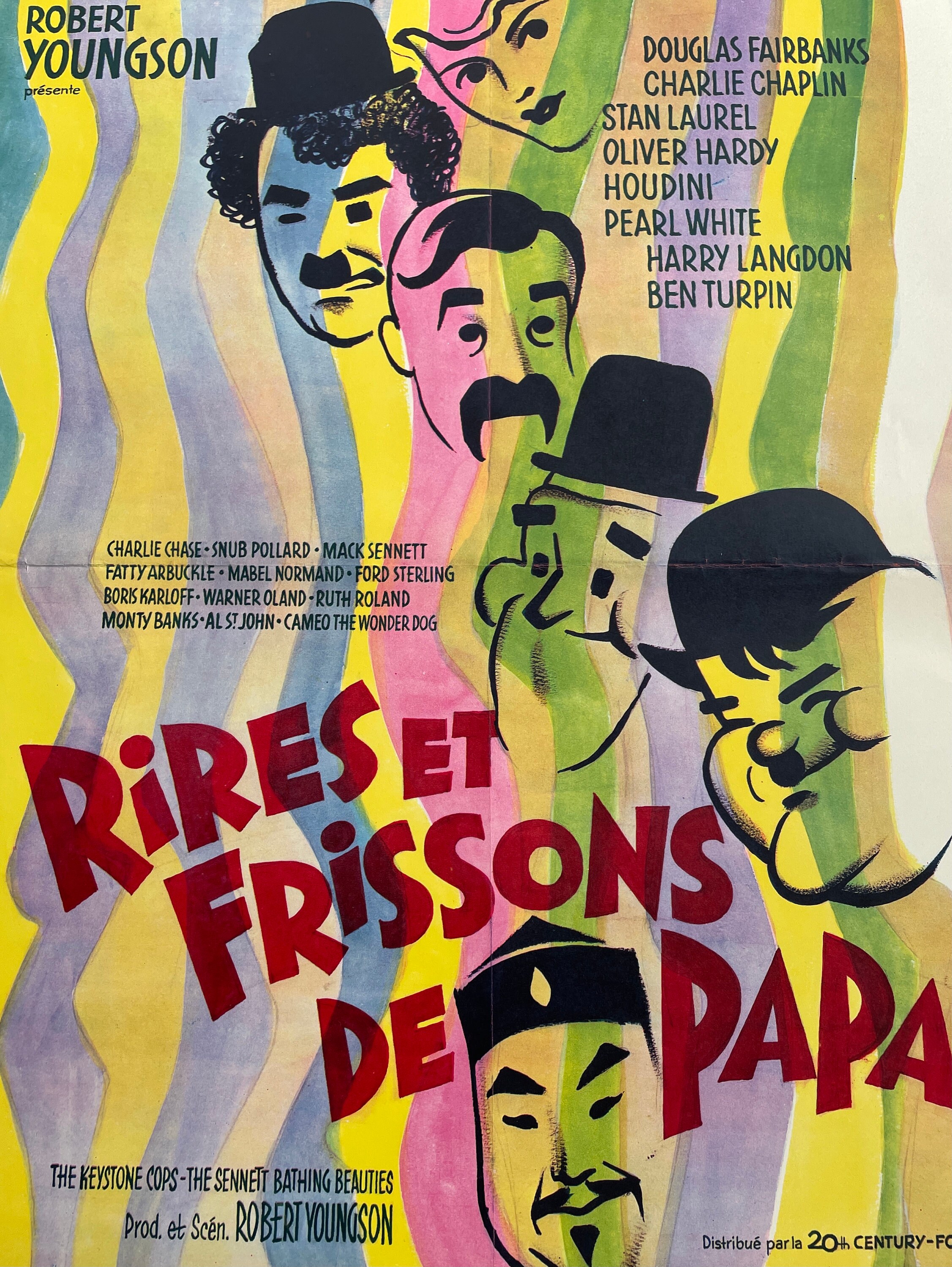 50x40 Frissons Et 1961 Vintage Robert - Collectible Original Papa Youngson Etsy De Rires Poster Movie Poster