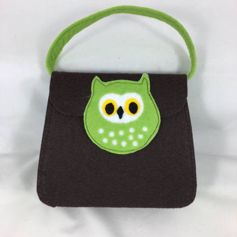 Grüne Eule Kinder Filz Einkaufstasche Kinder Handtasche Etsy