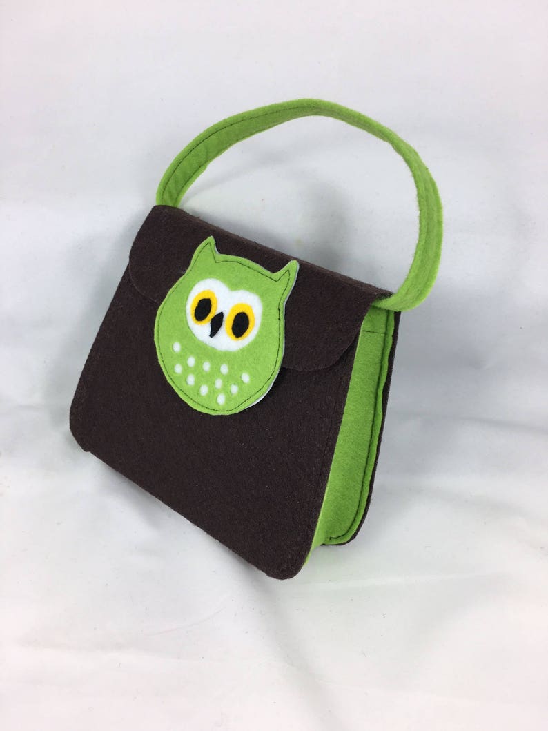 Grüne Eule Kinder Filz Einkaufstasche Kinder Handtasche Etsy