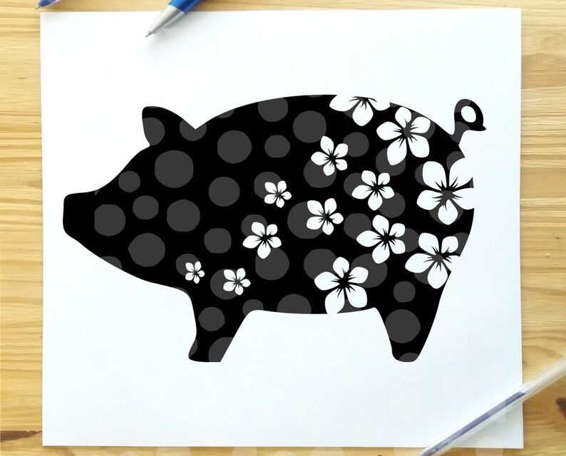 Download Pig svg flower pig svg png pdf show pig svg pigs svg | Etsy