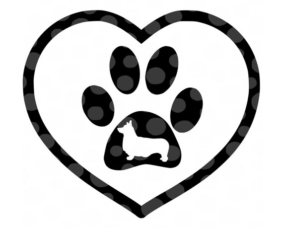 Download Corgi SVG Corgi heart svg dog silhouette dxf cut file paw ...