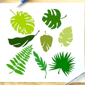 7 Jungle Tropical Leaves SVG Cut Files for Cricut / | Etsy