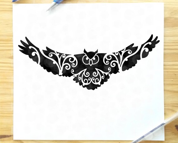 Owl Svg Flying Owl Svg File Barn Owl Silhouette Owl Etsy