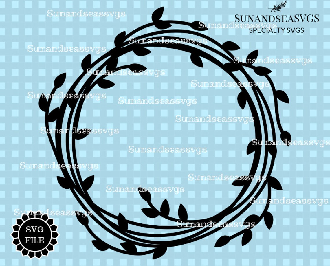 Wreath svg file Vine wreath monogram svg laurel wreath svg | Etsy