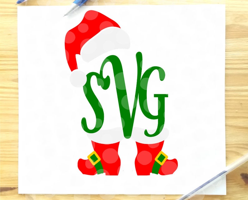 Download Santa Claus svg Christmas Monogram Santa boots santa hat | Etsy