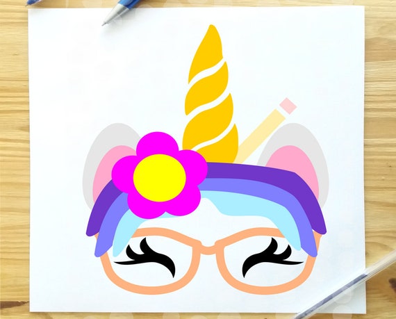 Download Unicorn With Glasses Svg Cute Unicorn Face Svg Girls Unicorn Etsy Yellowimages Mockups