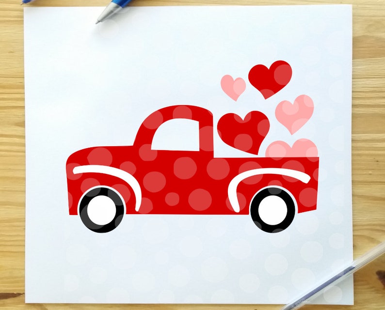 Download Valentine truck svg Girls valentine svg vintage truck svg | Etsy