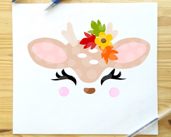 Download Fawn svg fawn with eyelashes svg fawn face svg baby deer ...
