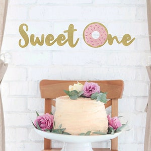 Sweet One Donut Banner First Birthday Donut Party Sweet One First Birthday Party Decorations Donut Decor Baby's First Birthday Party