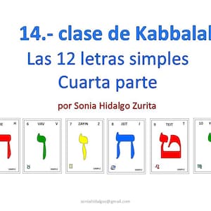 Clase 14 de Kabbalah por Sonia Hidalgo Zurita. Las 12 Letras Simples Correspondencias del árbol de la vida y el zodiaco Clases en Español