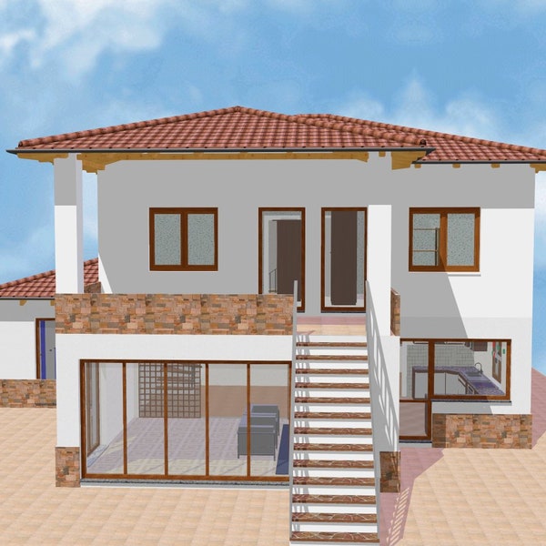 Casa 27 Casa-modelo 3D Juguete-arquitectónico Modelo Realista de Casa Moderna digital diseñada por Sonia Hidalgo Zurita Archivos Stl 3ds Obj