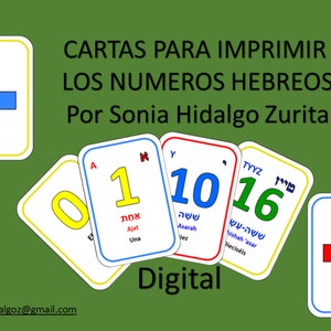 CARTAS digitales PDF Números hebreos Sonia Hidalgo Zurita Aprender hebreo Aprender jugando Material didáctico para idiomas y matemáticas