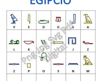 Egyptian Alphabet/ Ancient Ancestral Alphabets/ Esoteric Alphabet/ Egyptian Hieroglyphics/ Egyptian Language/ PNG JPG PDF Svg