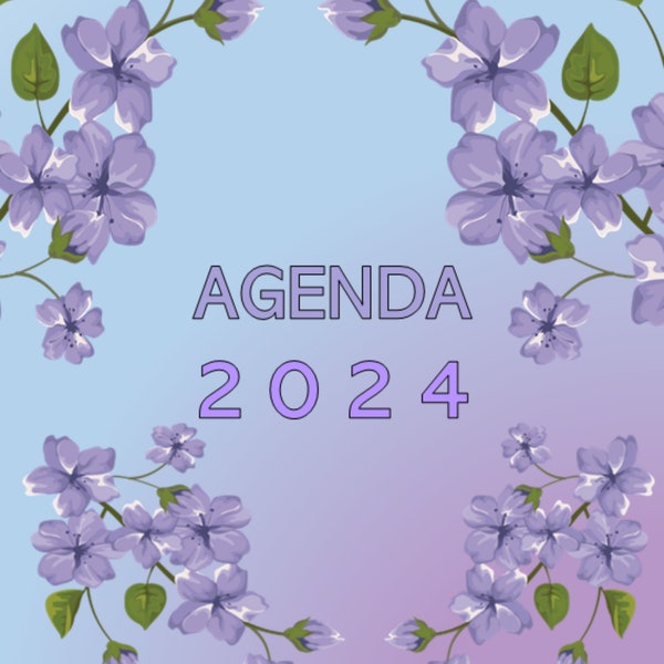 AGENDA 2024 Notebook Diary Annual Planner Calendar by Months Weeks Days Original Gift Contact List by Sonia Hidalgo Zurita