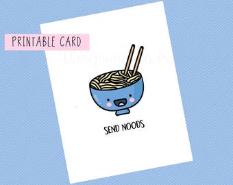 Send Noods | Valentines Card, Anniversary Card, Funny Card, Puns Card, Puns, Love Card, Pun, Joke, Funny, Cute, for him, Valentines Day,