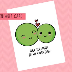 Voulez-vous que les pois soient mon valentin ? | Carte de Saint Valentin, carte d'anniversaire, carte drôle, carte de jeux de mots, jeux de mots, carte d'amour, calembour, blague, drôle, mignon, doux