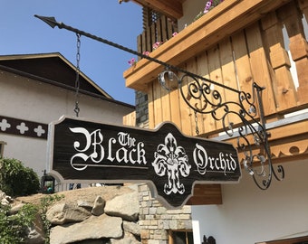 3-D Projecting Wood Carved Double Sided Sign