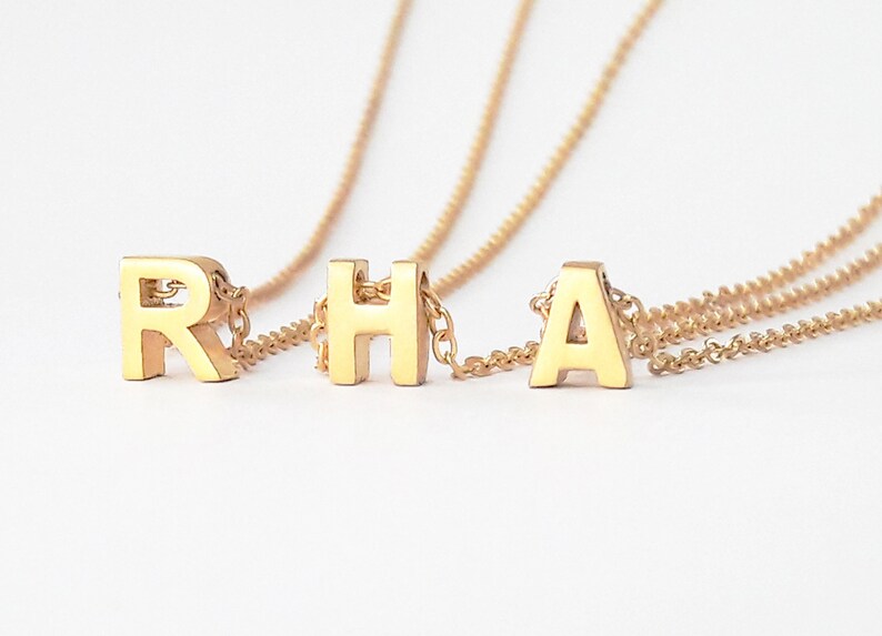 Birthday Gift Bridesmaid Gift Layering Necklace Tiny Initial Necklace Custom Letter Necklace Dainty Necklace Minimalist Necklace