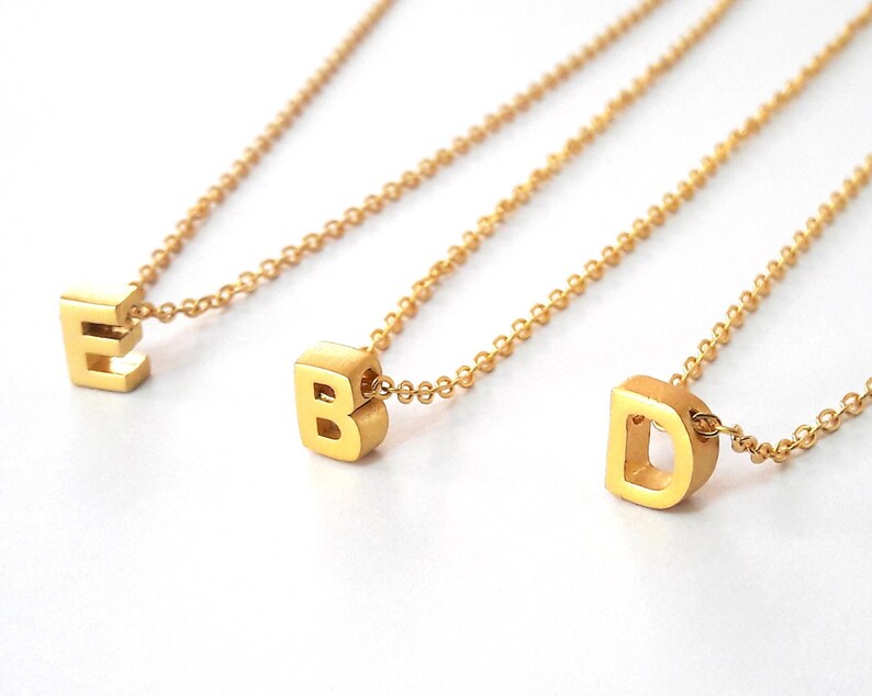 Birthday Gift Bridesmaid Gift Layering Necklace Tiny Initial Necklace Custom Letter Necklace Dainty Necklace Minimalist Necklace