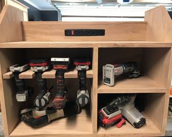 Power Tool Charging Station | Power Tool Organizer | Drill Storage | Tool Cabinet