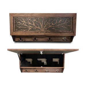 Birds in a Tree Wall Decor Coat Rack Hidden Gun Safe Secure Storage Concealment Furniture