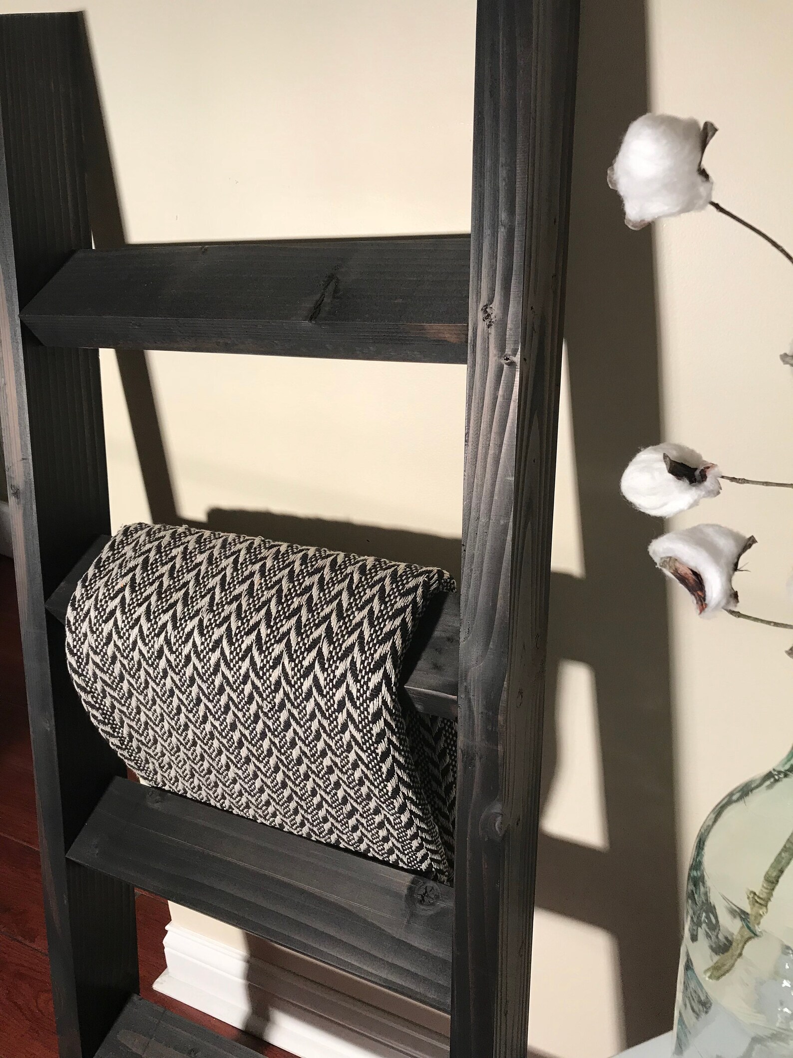 3 4 or 5 ft Vintage Black Blanket Ladder Quilt Ladder Wood Etsy