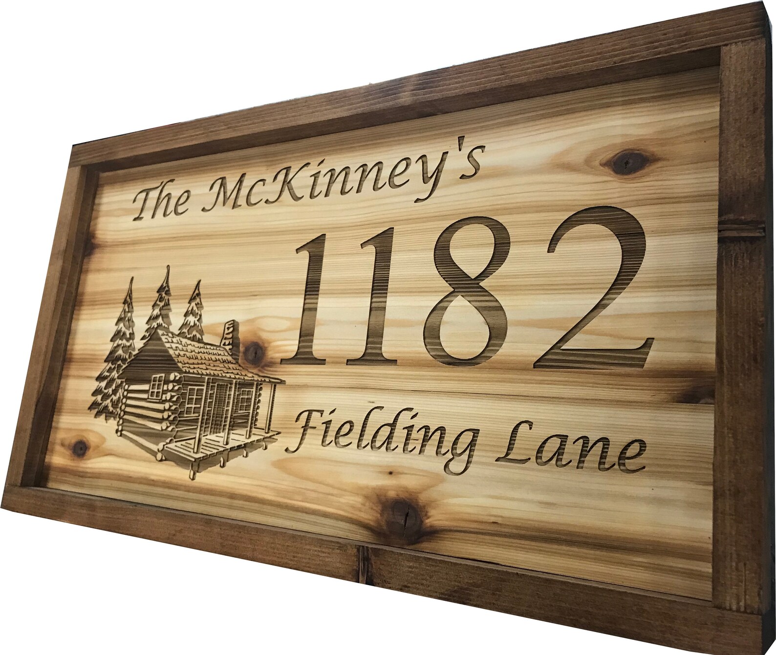 Wooden Address Sign Personalized Carved Last Name Address Etsy