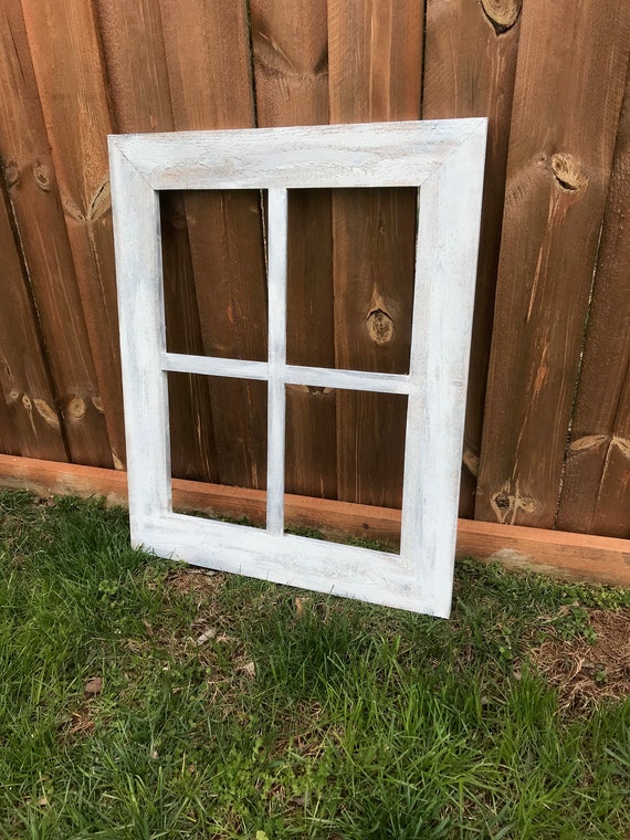 Rustic Window Frame 4 Pane Wide, How To Make A Window Frame Look Distressed